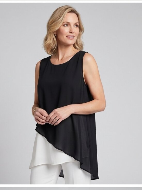 Bianca Nygard Tops - Bianca Nygard Sleeveless Blouse Asymmetrical Hem